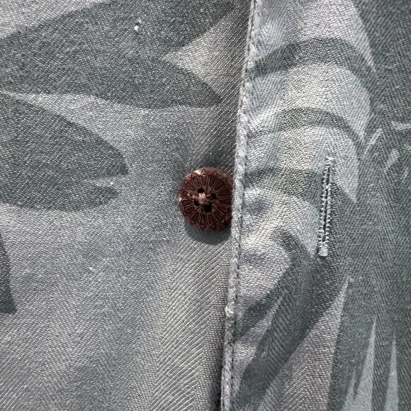 Caribbean Joe‎ XXL Hawaiian Shirt Green Floral Silk Rayon Tropical Button Up - Picture 2 of 6